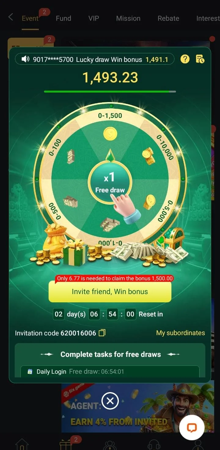 Six Game Wheel