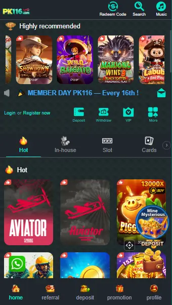 PK116 Game Homepage